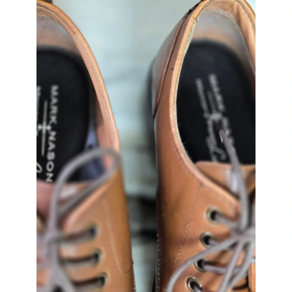 Mark Nason Los Angeles Mens Brown Leather Lug Sole Plain Toe Derby‎ Oxford Shoes